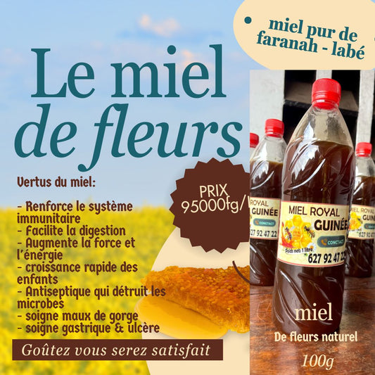 MIEL 🍯 ROYAL DE GUINÉE - 100% PUR ET NATUREL ( Santé, Vitalité et Douceur Authentique, Sans additif  )